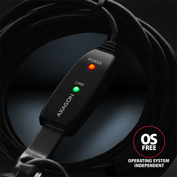AXAGON ADR-220 Aktives USB 2.0 Verlängerungskabel USB-a...