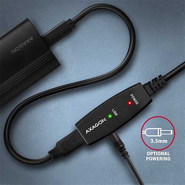 AXAGON ADR-220 Aktives USB 2.0 Verlängerungskabel USB-a...