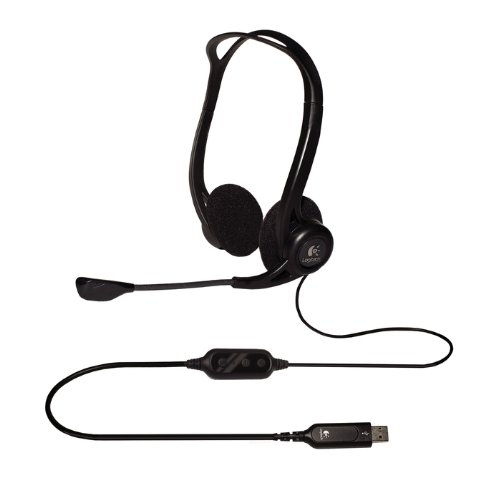 Logitech 960 USB Headset (PC/Mac) with Noise-Canceling Mic in Black