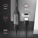 AXAGON RVC-HI2M USB-C Zu HDMI 2.0 Adapter 4K/60Hz Aluminum - 25 Cm...