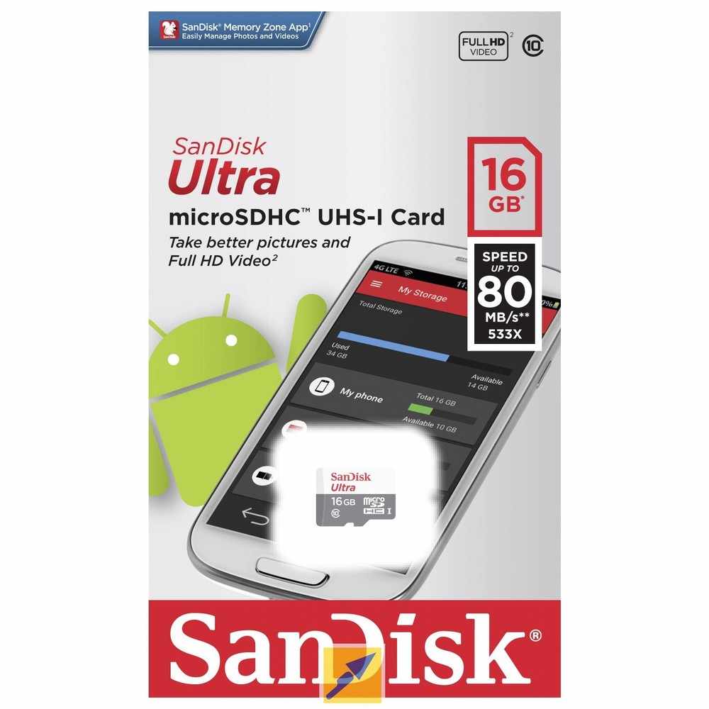  SanDisk MicroSDHC Ultra 16GB