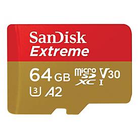 SanDisk Extreme 64GB MicroSDXC Memory Card Class 10 - U3 - V30 - A2 - Read up to 170MB/s 