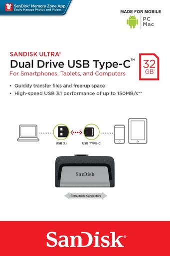 [SDDDC2-032G-G46] SanDisk 32GB ULTRA DUAL FLASH DRIVE